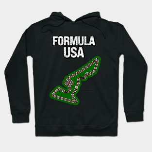 Formula USA Racing Circuit Car Map Grand Prix Race Hoodie